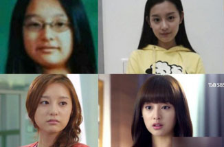 曝韩国女星整容变脸对比照