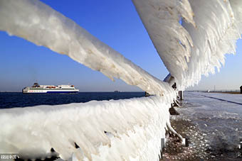  大连海岸 现冰挂 奇观 - 新华网海南频道