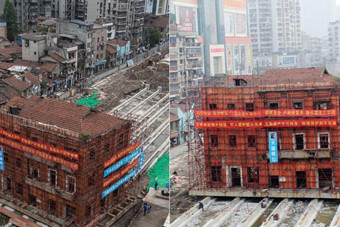 武汉百年建筑完成搬家 10天平移70米重获新