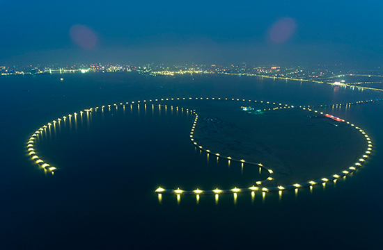 海口西海岸南海明珠生态岛亮灯-新华网海南频