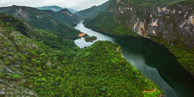 航拍海南纯美黎乡