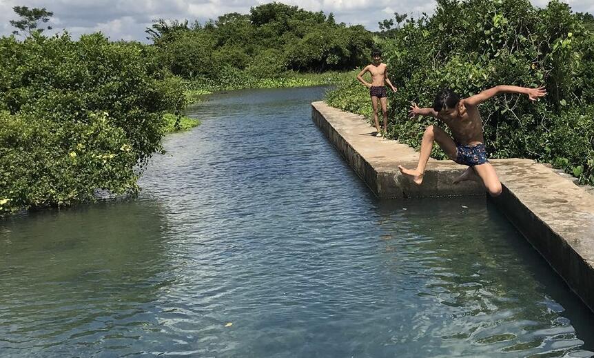 航拍海南潭丰洋湿地 乡村别样的美